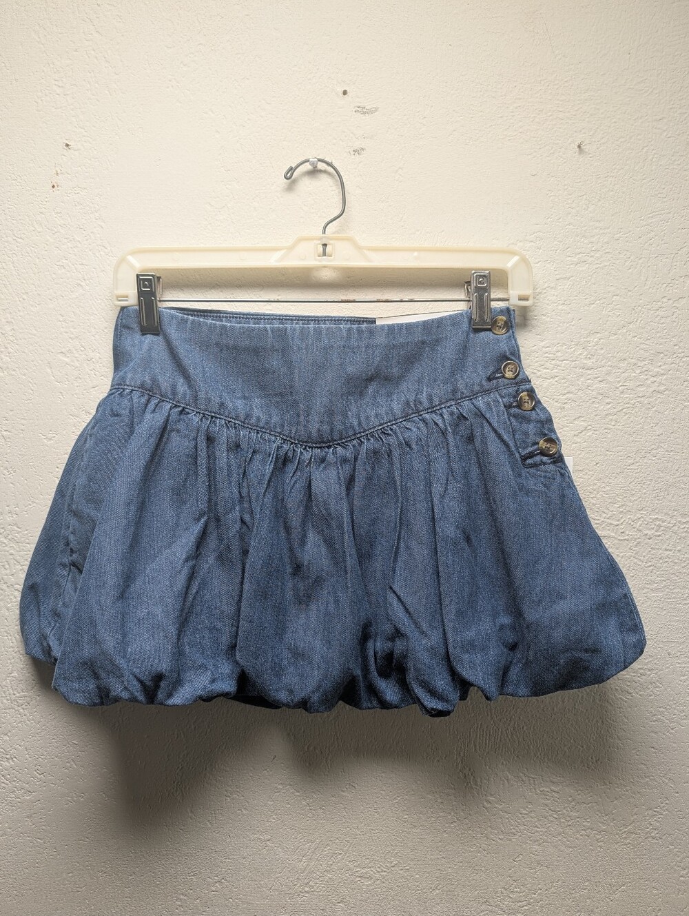 NWT American Eagle Womens Size 000 26" Denim Side Button Bubble Skort Mini - Picture 2 of 15
